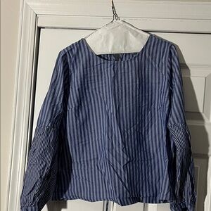 a new day Blue Striped Women's Top